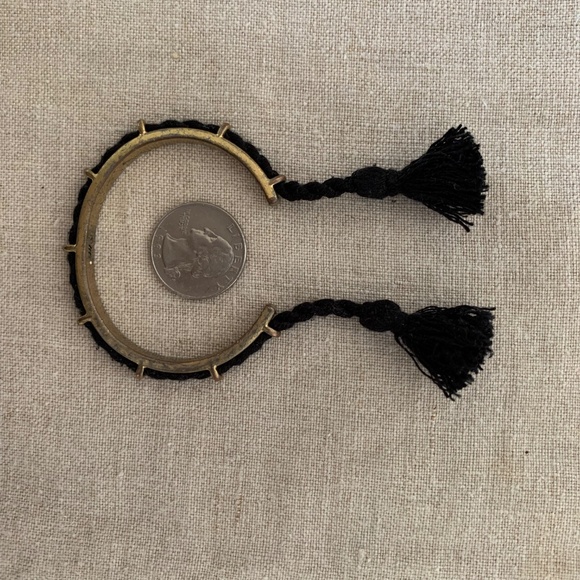 Gothic Victorian Black Lace Bracelet Ring Chain Set, Choker & Tassel Cuff Bundle - Picture 7 of 8